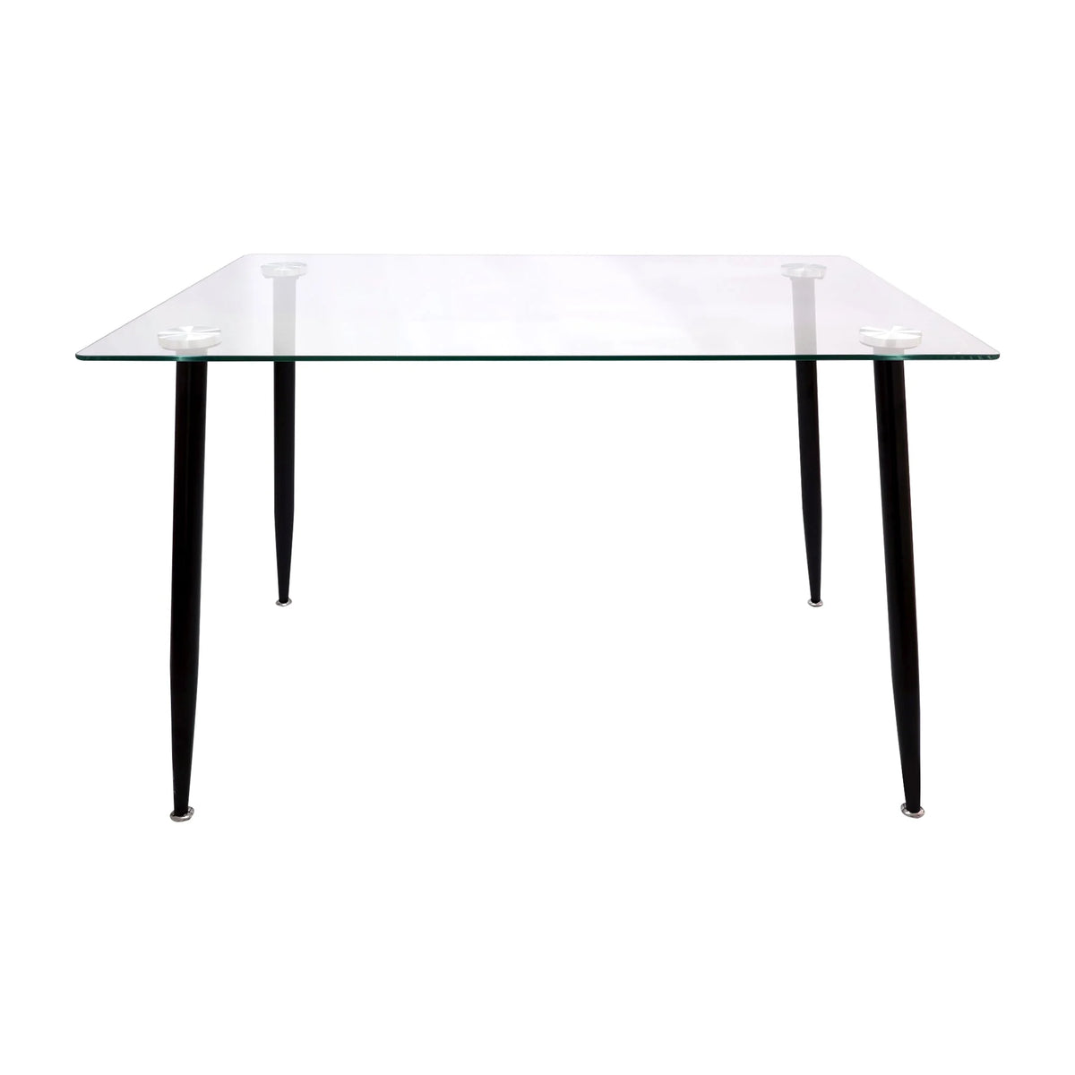 Comedor Rectangular Tapa Vidrio más 4 Sillas Munich Negras