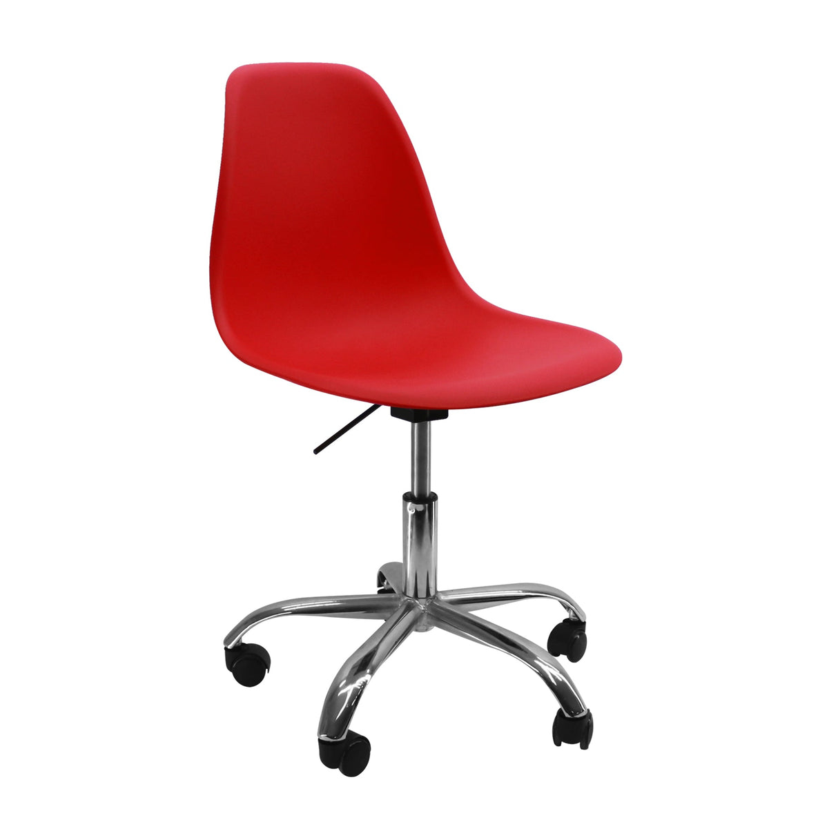 SILLA DKR CON RUEDAS TIPO EAMES ROJA BOXBIT