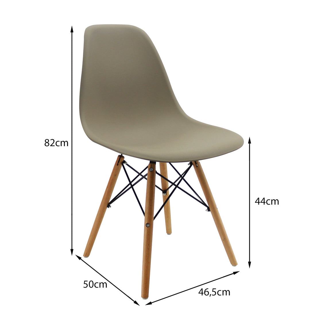 COMEDOR RECTANGULAR TAPA VIDRIO MÁS 4 SILLAS DKR TIPO EAMES BEIGE