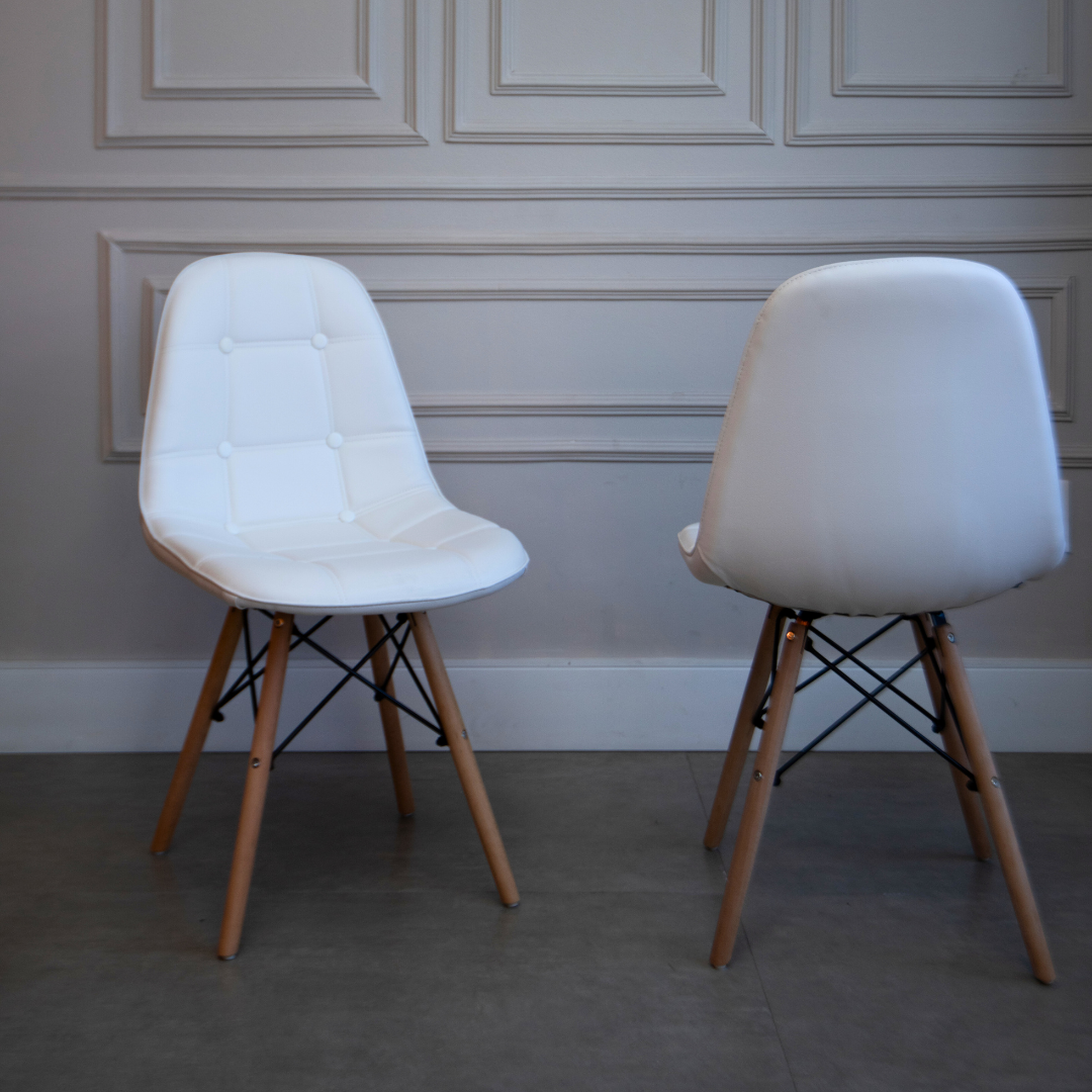 SILLA DKR BOTONES TIPO EAMES BLANCA BOXBIT