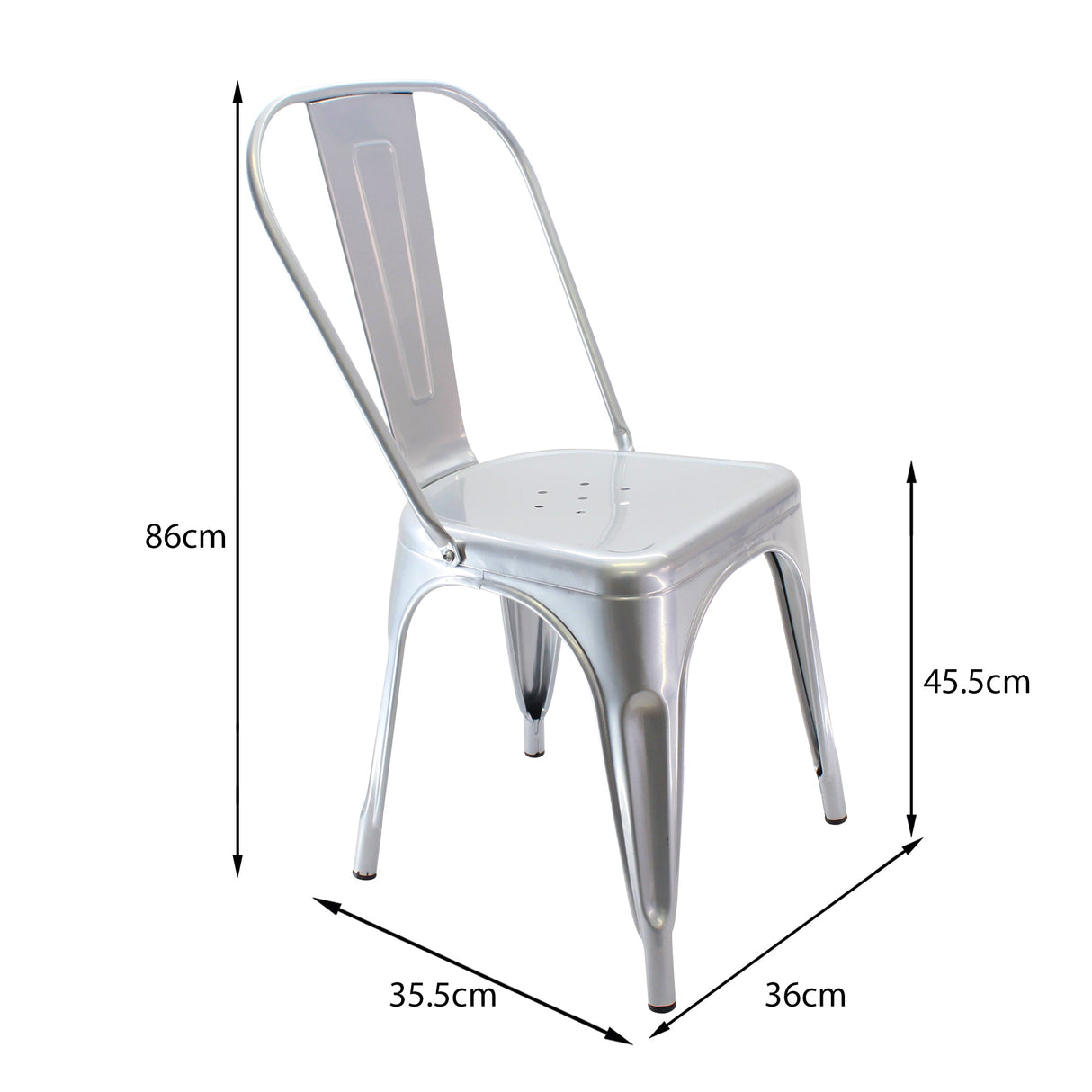 SET X 4 SILLAS TITAN TIPO TOLIX GRIS BOXBIT