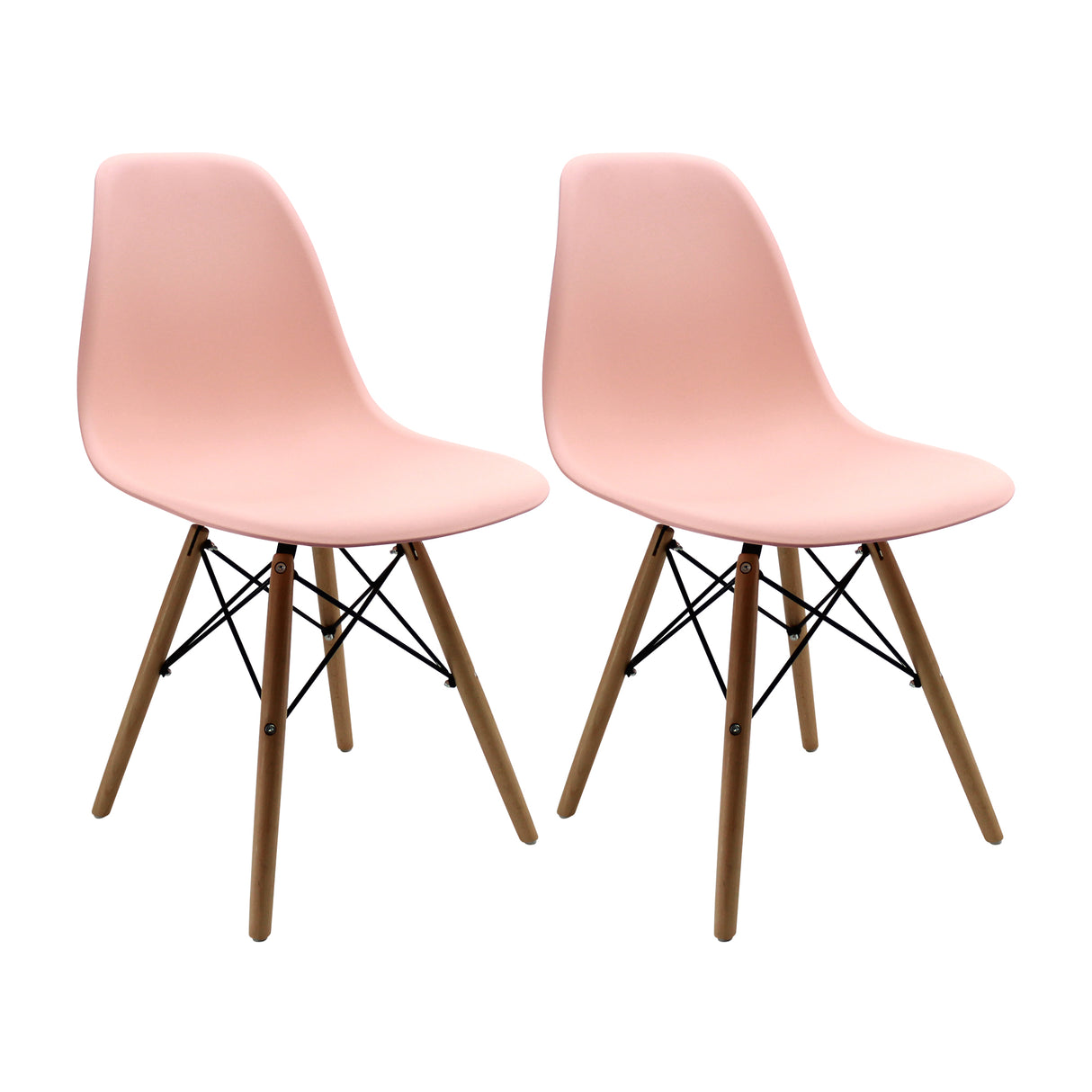 SET X 2 SILLAS DKR TIPO EAMES SALMÓN BOXBIT