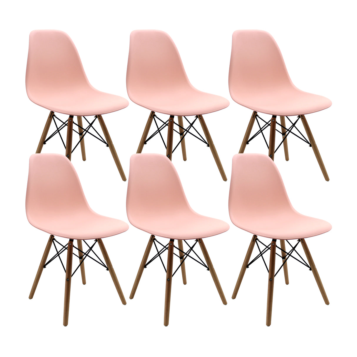 SET X 6 SILLAS DKR TIPO EAMES SALMON BOXBIT