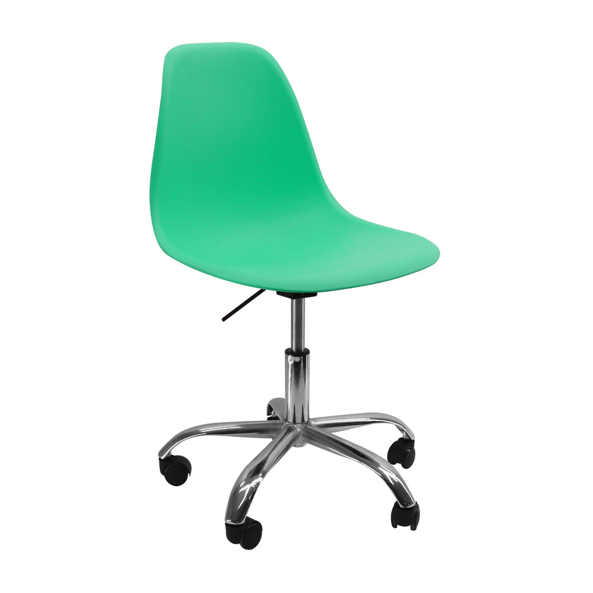 SILLA DKR CON RUEDAS TIPO EAMES VERDE MENTA BOXBIT