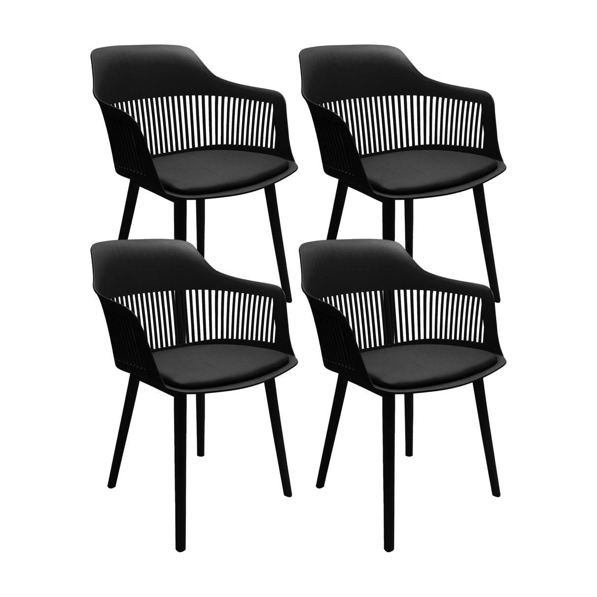 SET X 4 SILLAS MENA NEGRAS BOXBIT