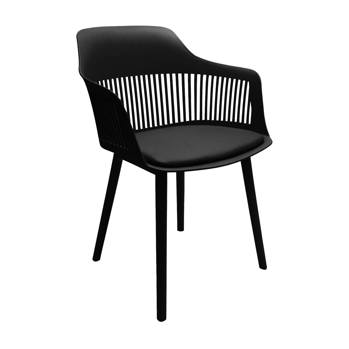 Comedor Rectangular Tapa Vidrio más 4 Sillas Mena Negras
