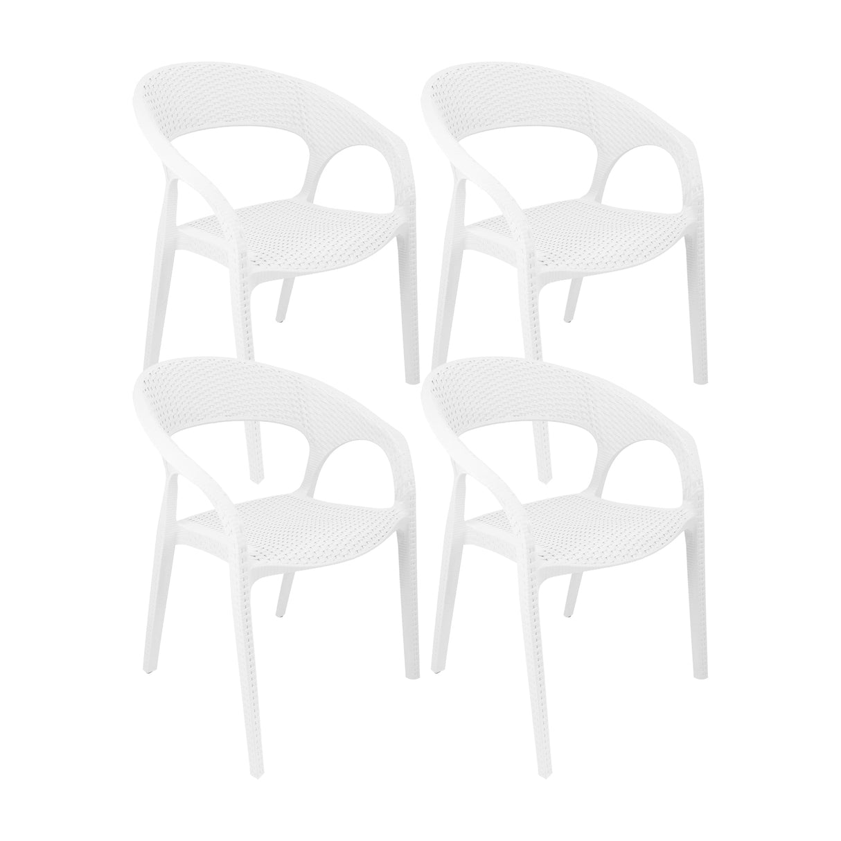 SET X 4 SILLA EXTERIOR RATAN CURVE BLANCO BOXBIT