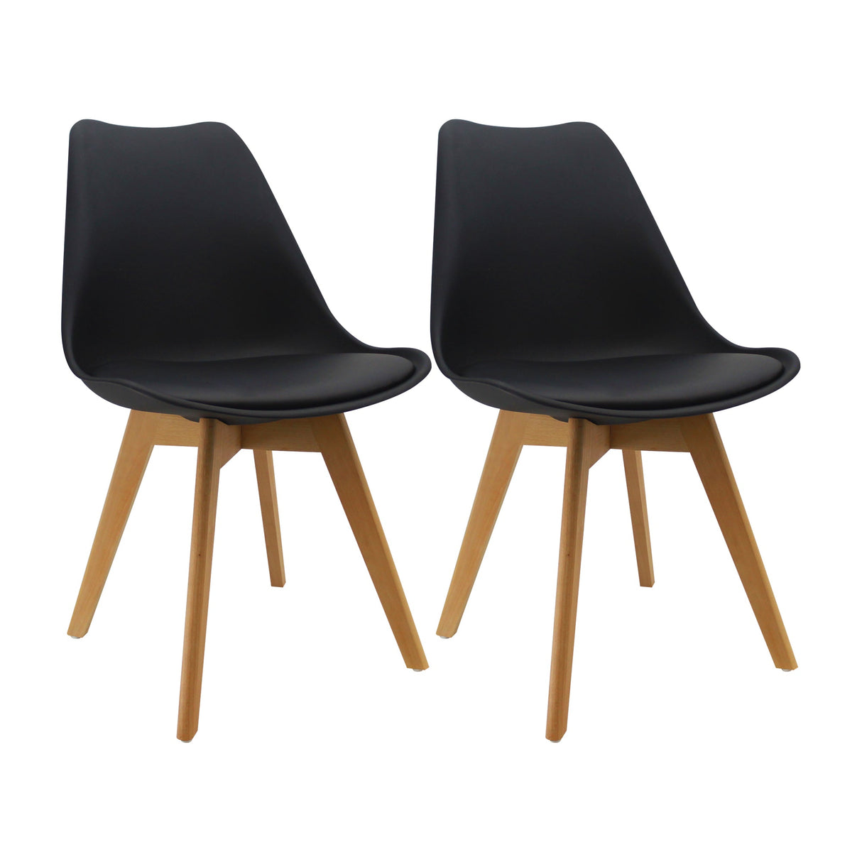 SET X 2 SILLAS JOLY NEGRAS BOXBIT