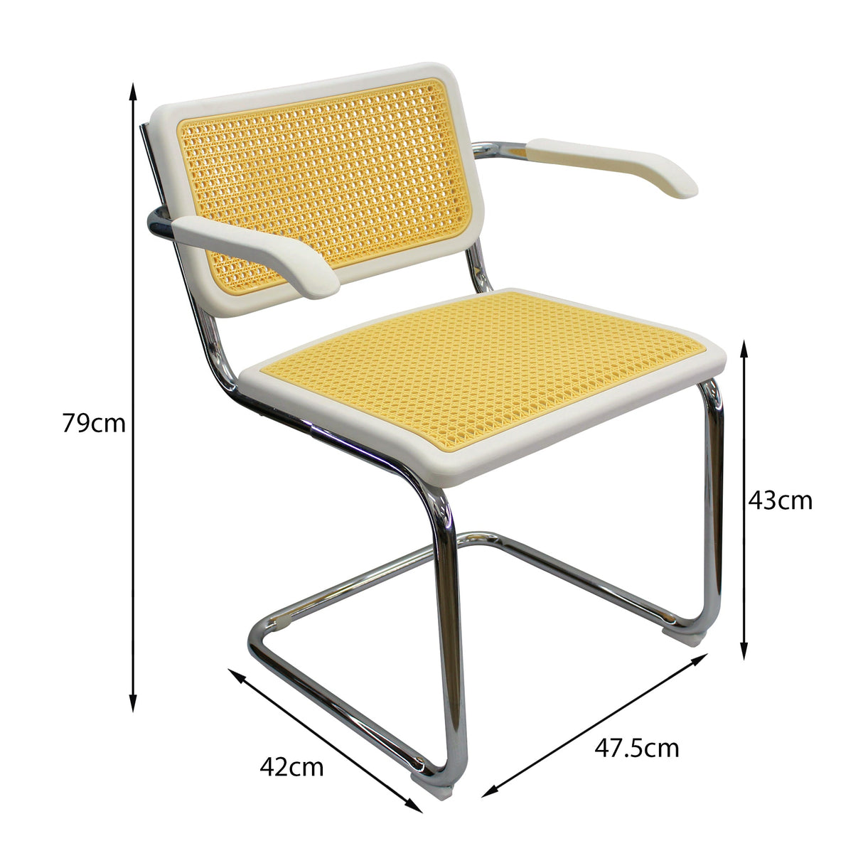 SILLA CESCA CON BRAZOS BLANCA BOXBIT