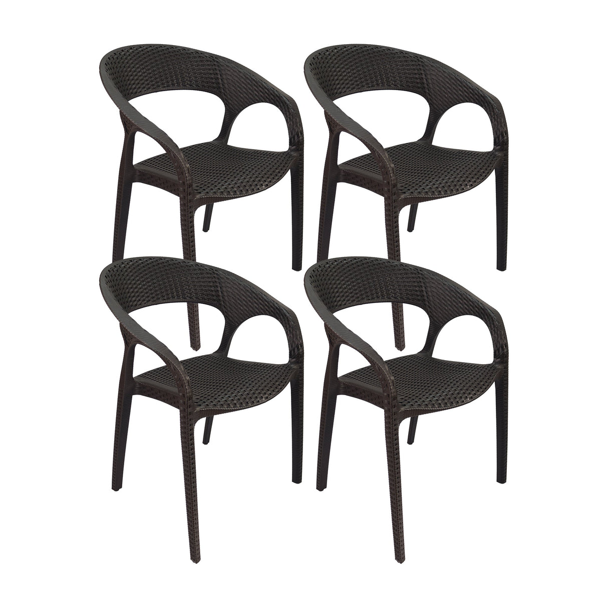 SET X 4 SILLA EXTERIOR RATAN CURVE CAFÉ BOXBIT