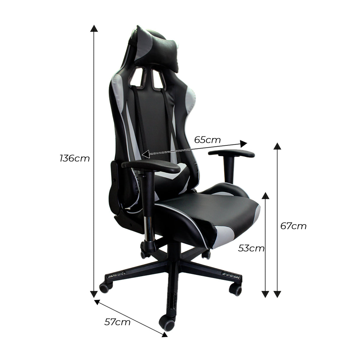 SILLA GAMER F-16 GRIS BOXBIT