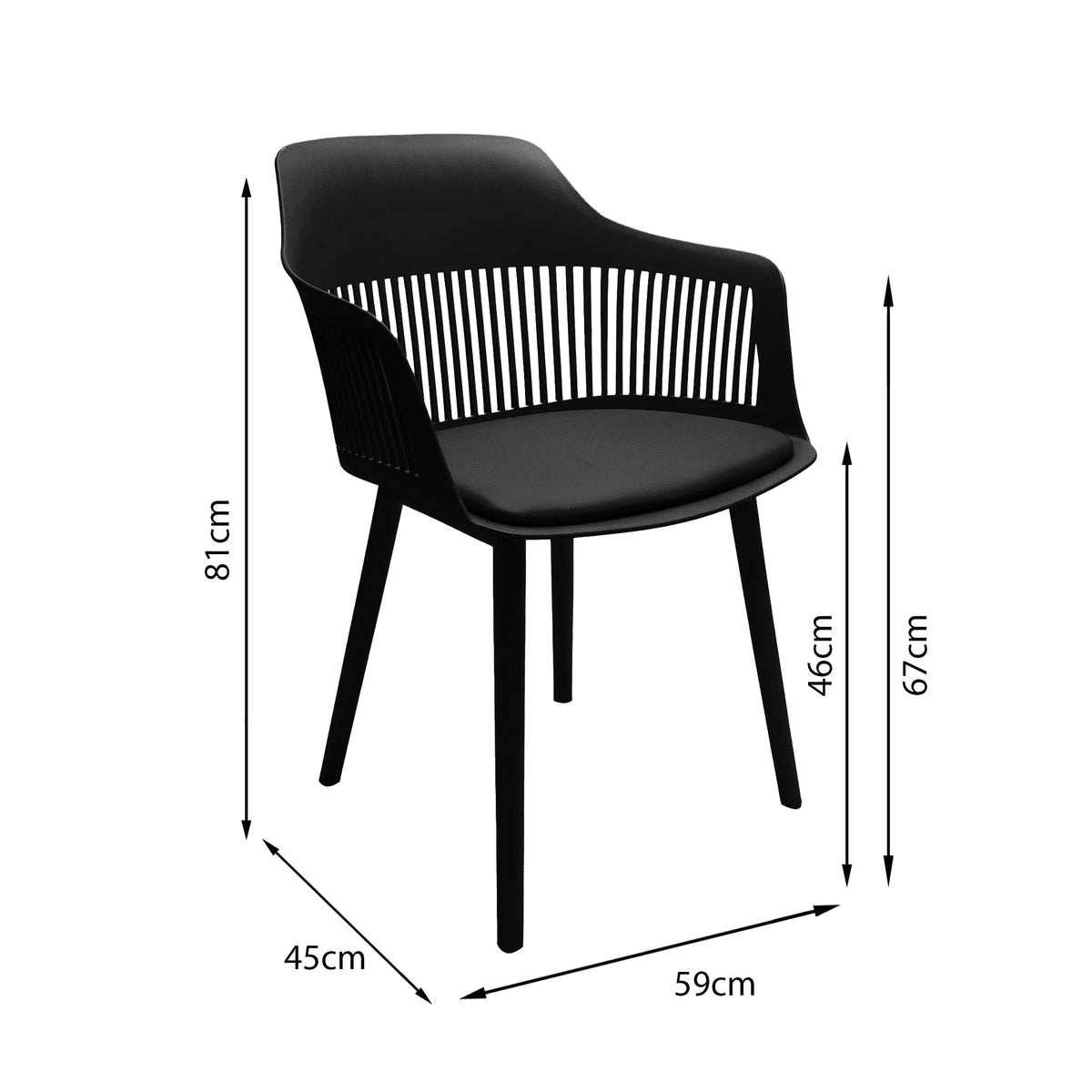 Comedor Rectangular Tapa Vidrio más 4 Sillas Mena Negras