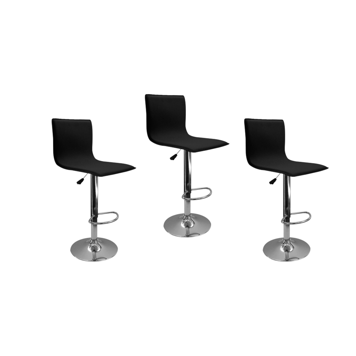 SET X 3 SILLAS WAVE BAR ALTAS NEGRAS BOXBIT