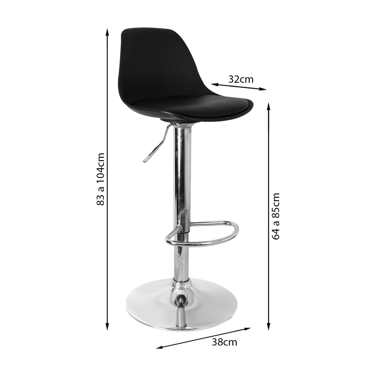 SILLA JULY BAR NEGRA BOXBIT