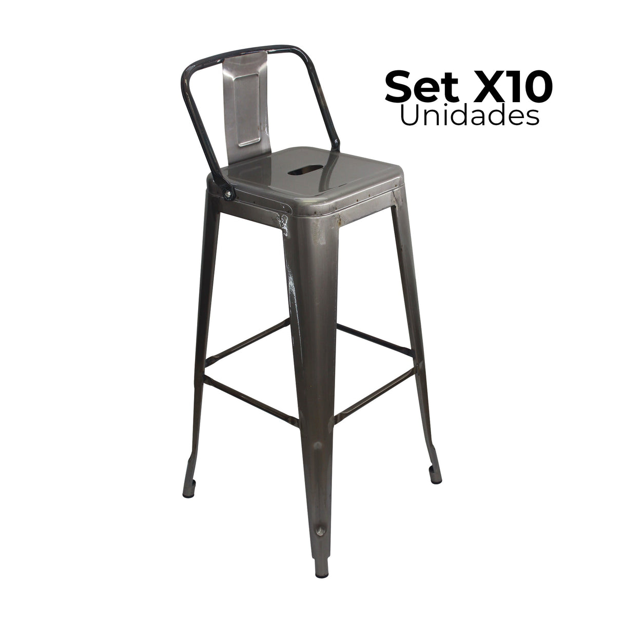 SET X 10 BUTACOS BAR ALTOS TITAN TIPO TOLIX METAL RUSTIC BOXBIT