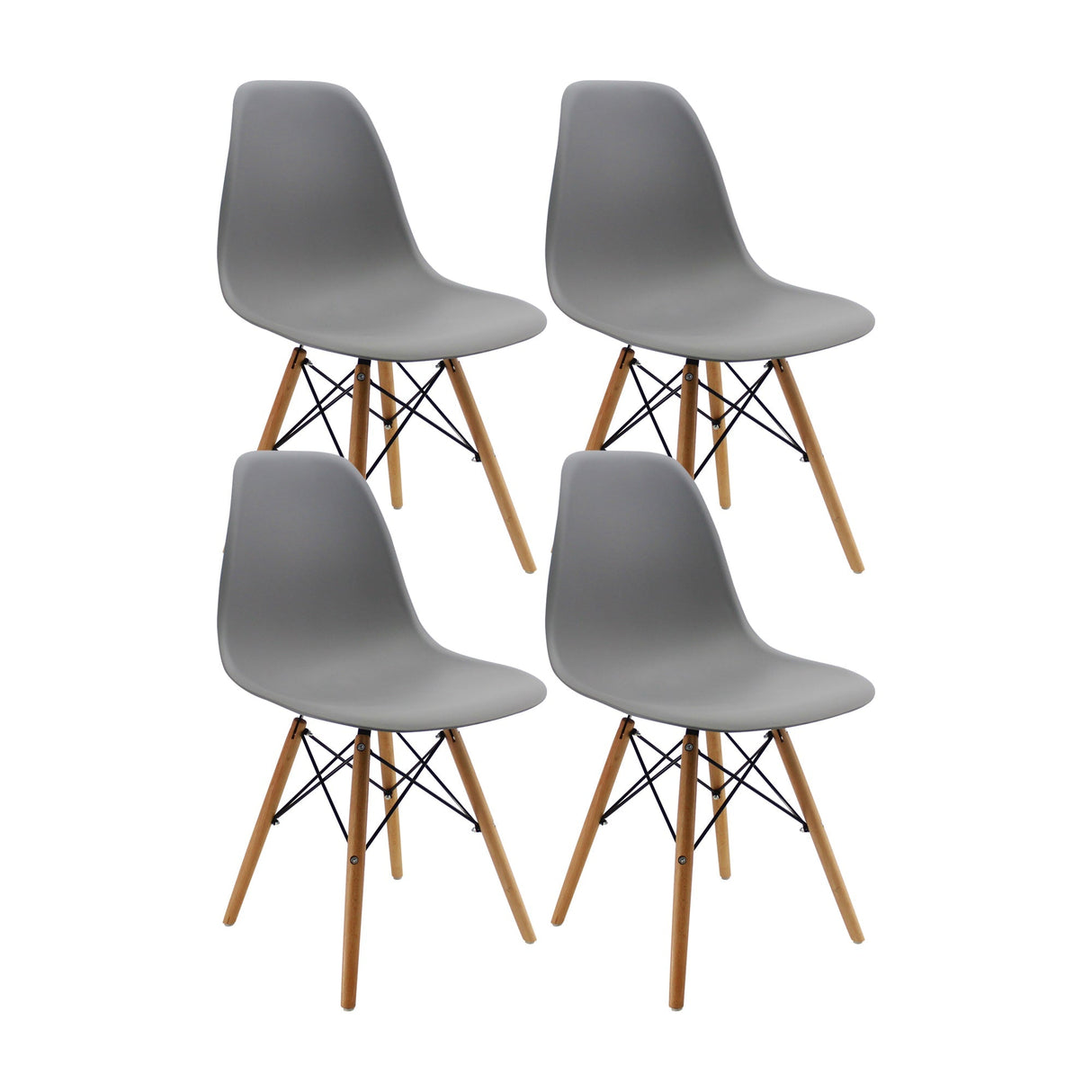 SET X 4 SILLAS DKR TIPO EAMES GRIS BOXBIT