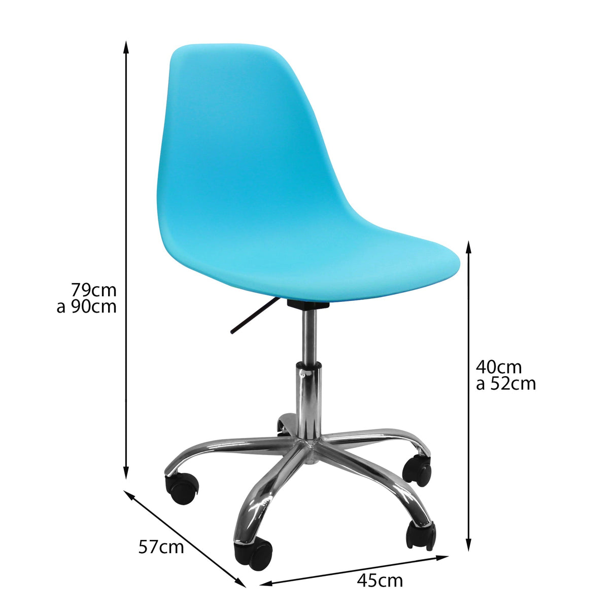 SILLA DKR CON RUEDAS TIPO EAMES AZUL BOXBIT