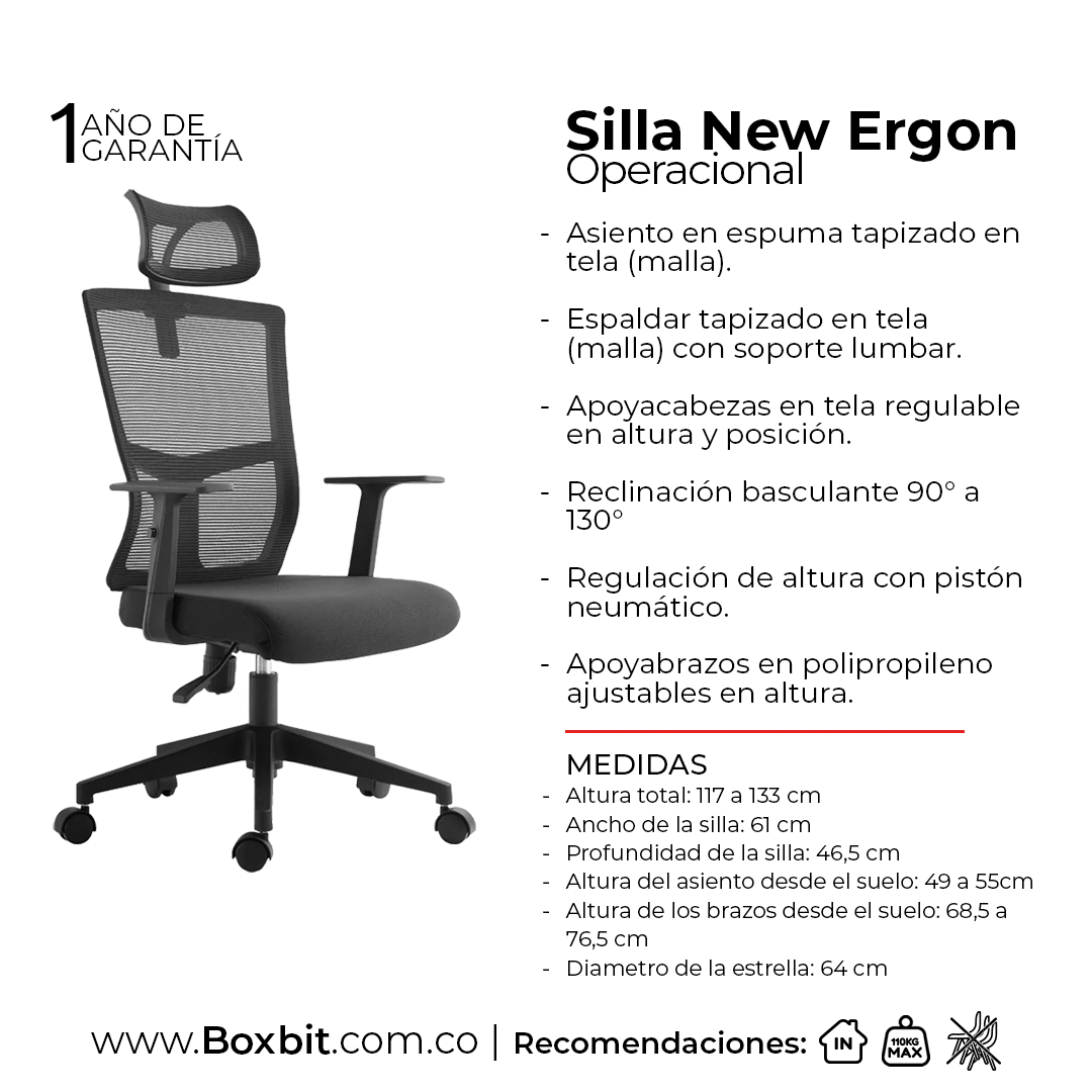 SILLA DE OFICINA NEW ERGON BOXBIT