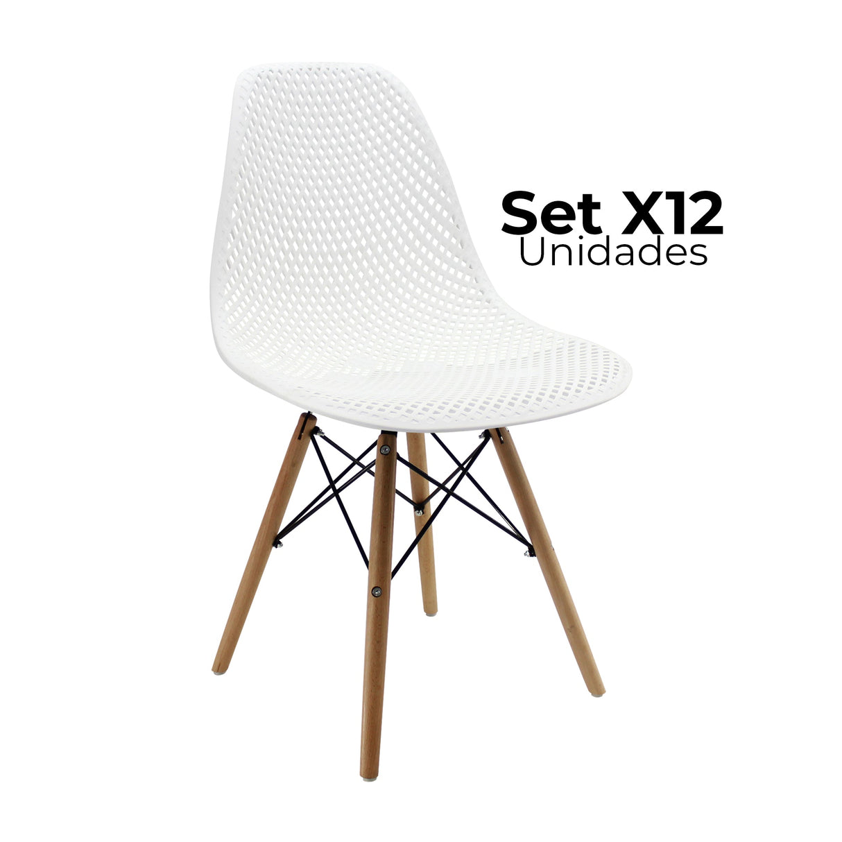 SET X 12 SILLAS COLMEIA BLANCAS BOXBIT