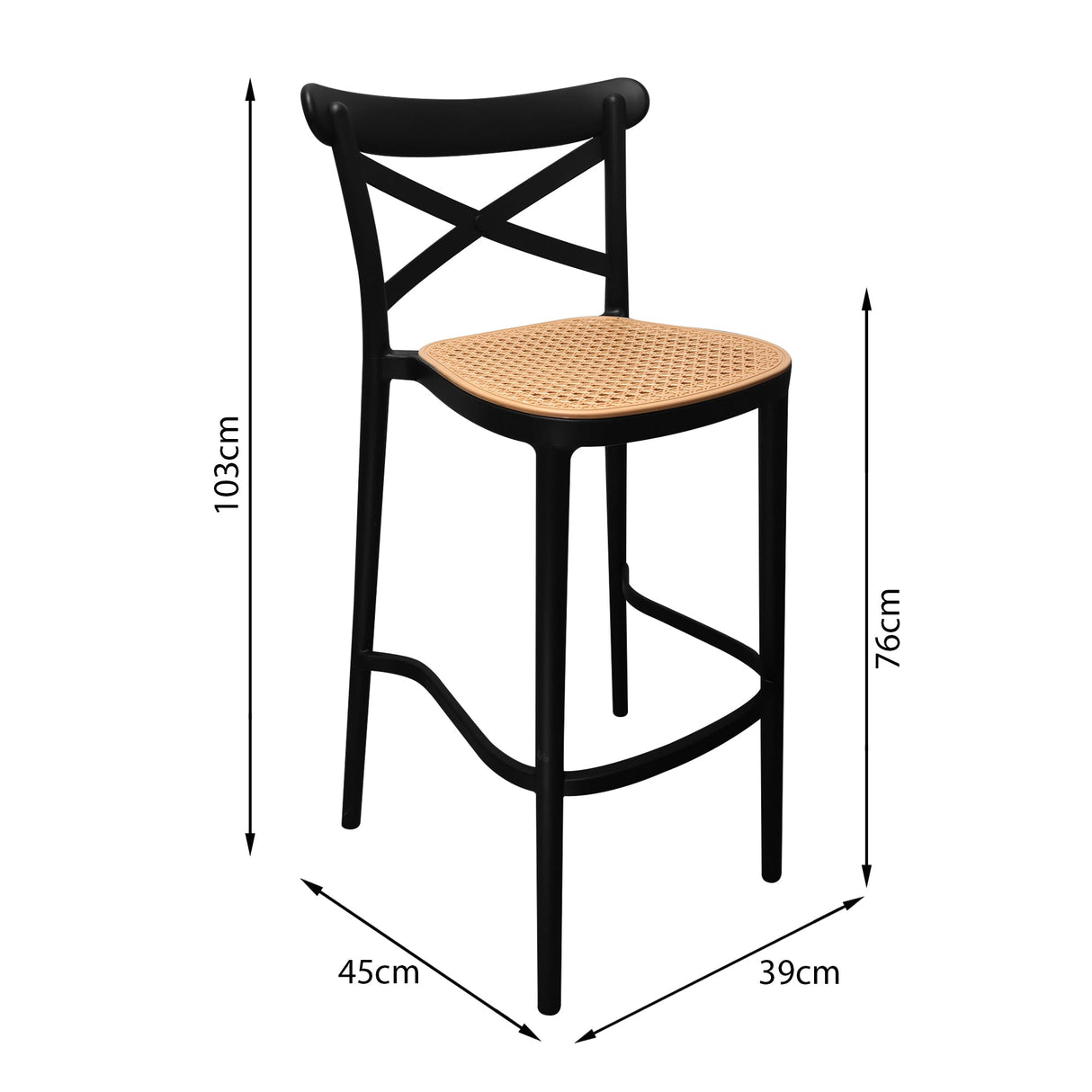 SILLA PLATS BARRA NEGRO BOXBIT
