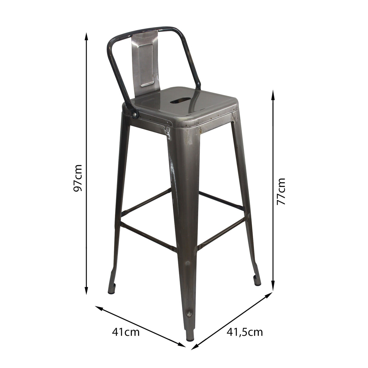 Set x 2 Butacos Bar Altos TITAN Tipo Metal Rustic BoxBit