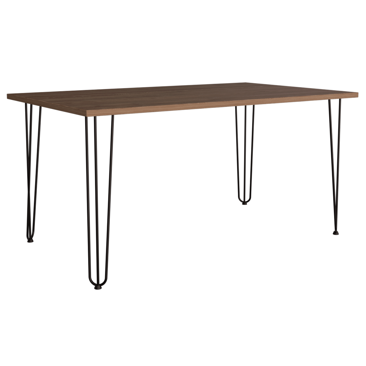 COMEDOR RECTANGULAR VASSEL MÁS 4 SILLAS DKR TIPO EAMES NEGRAS