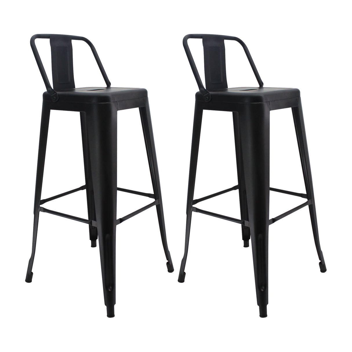 Set x 2 Butacos Bar Altos TITAN Tipo Tolix Negro BoxBit