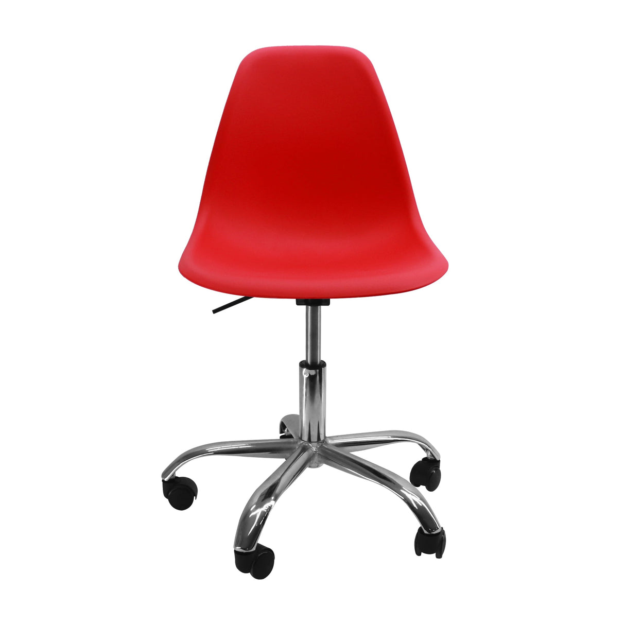 SILLA DKR CON RUEDAS TIPO EAMES ROJA BOXBIT