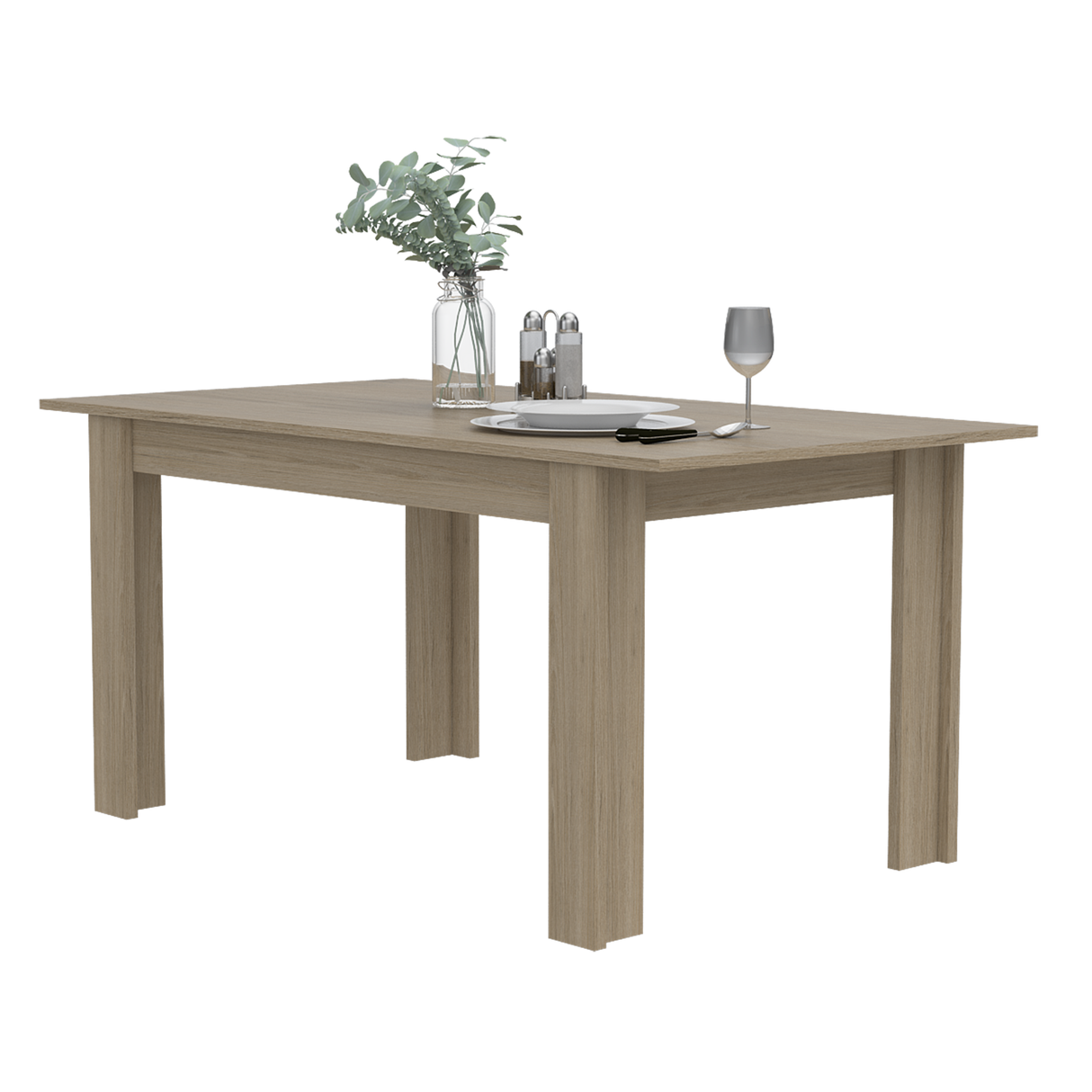 COMEDOR CUADRADO PORTOFINO MÁS 4 SILLAS DKR TIPO EAMES NEGRAS