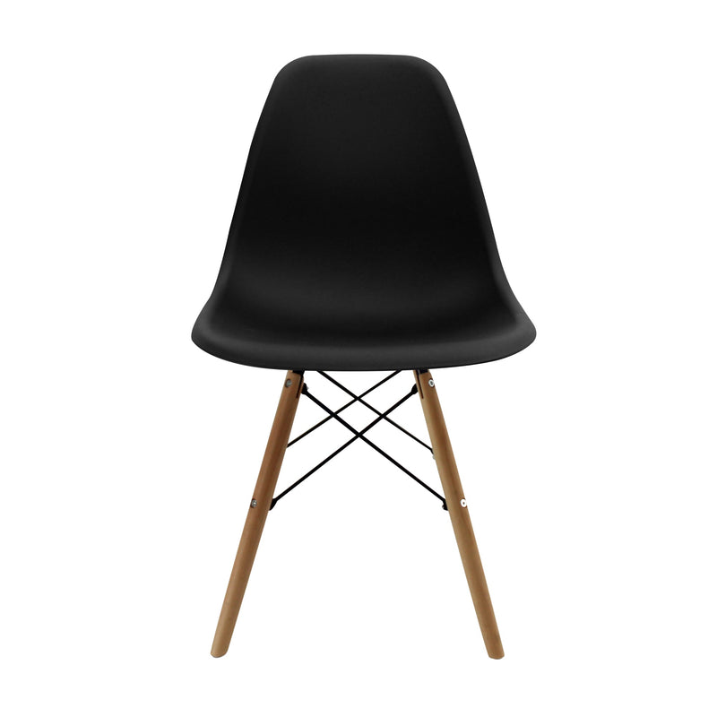 COMEDOR RECTANGULAR BRAVUS MÁS 6 SILLAS DKR TIPO EAMES NEGRAS