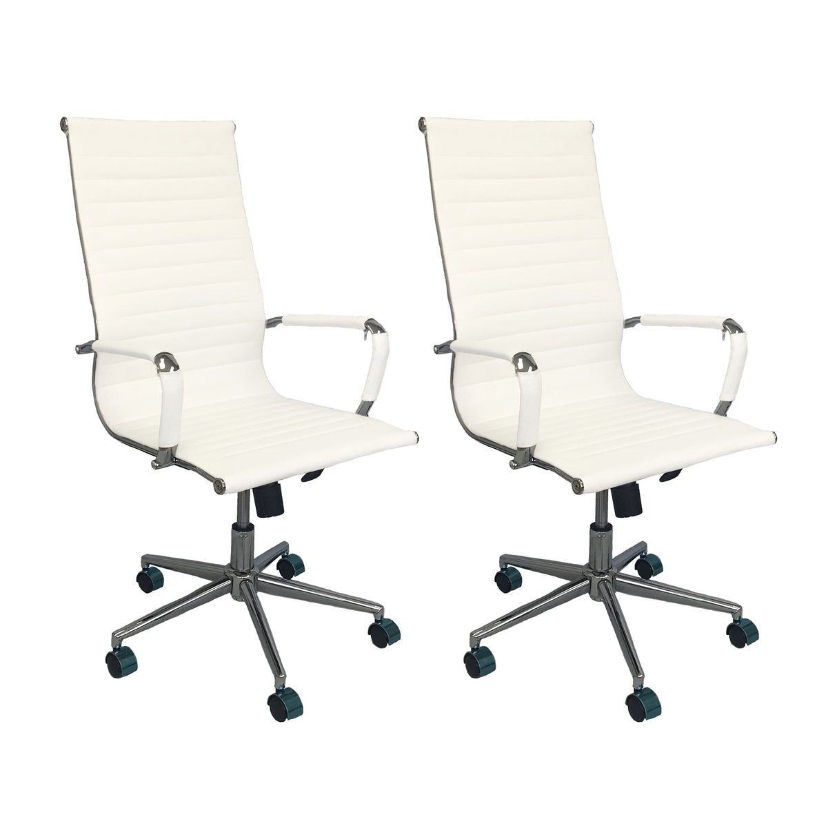 SET X 2 SILLAS ESTERILLA OFICINA ALTAS BLANCAS BOXBIT