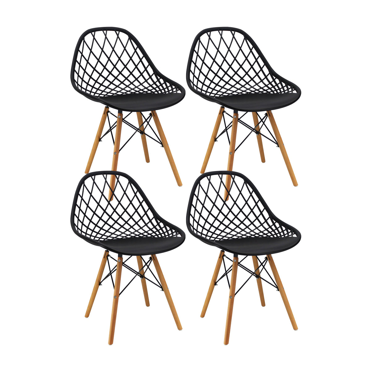 Set x4 Sillas Kaila Negras — Boxbit