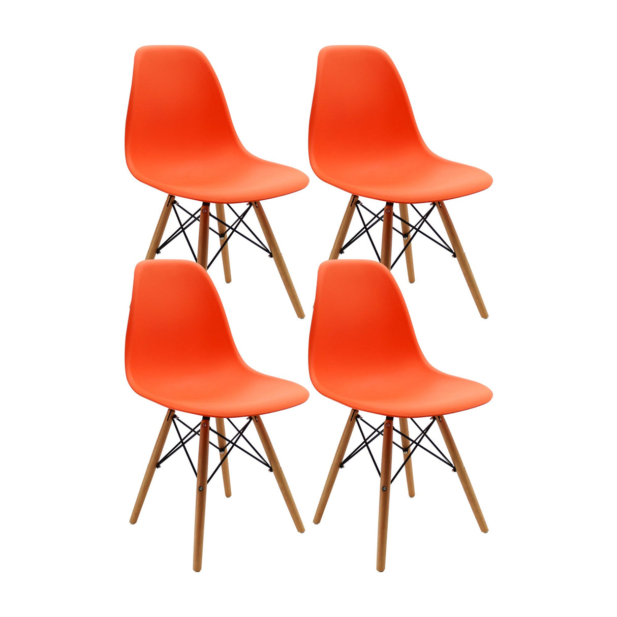 SET X 4 SILLAS DKR TIPO EAMES NARANJAS BOXBIT