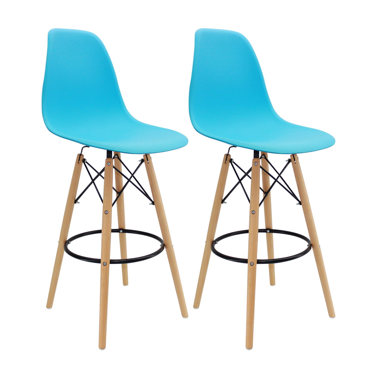 SET X 2 BUTACOS DKR BAR TIPO EAMES AZUL BOXBIT