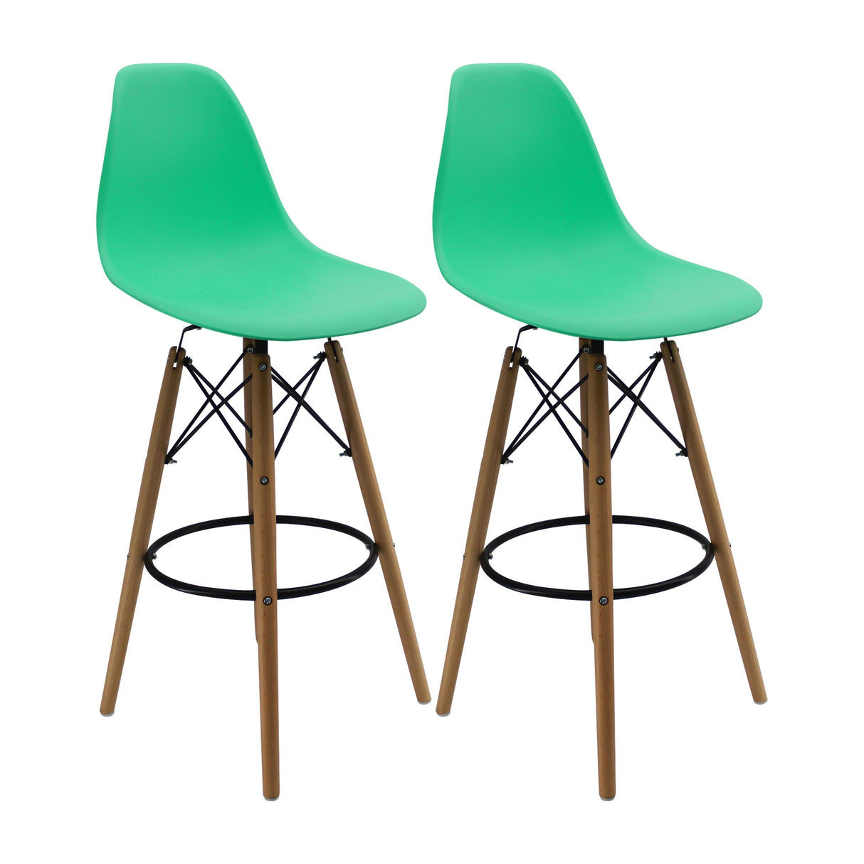 SET X 2 BUTACOS DKR BAR TIPO EAMES VERDE MENTA BOXBIT