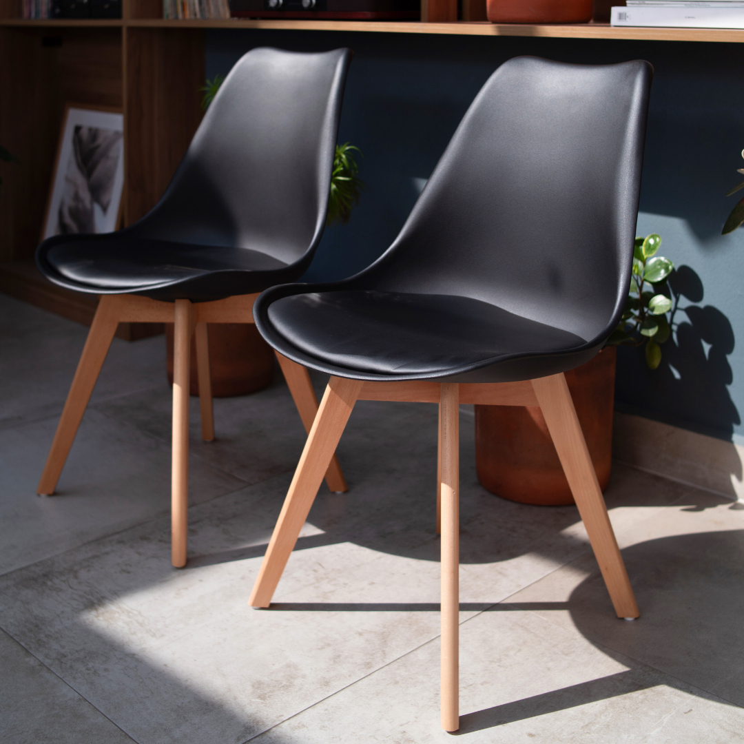 SET X 2 SILLAS JOLY NEGRAS BOXBIT