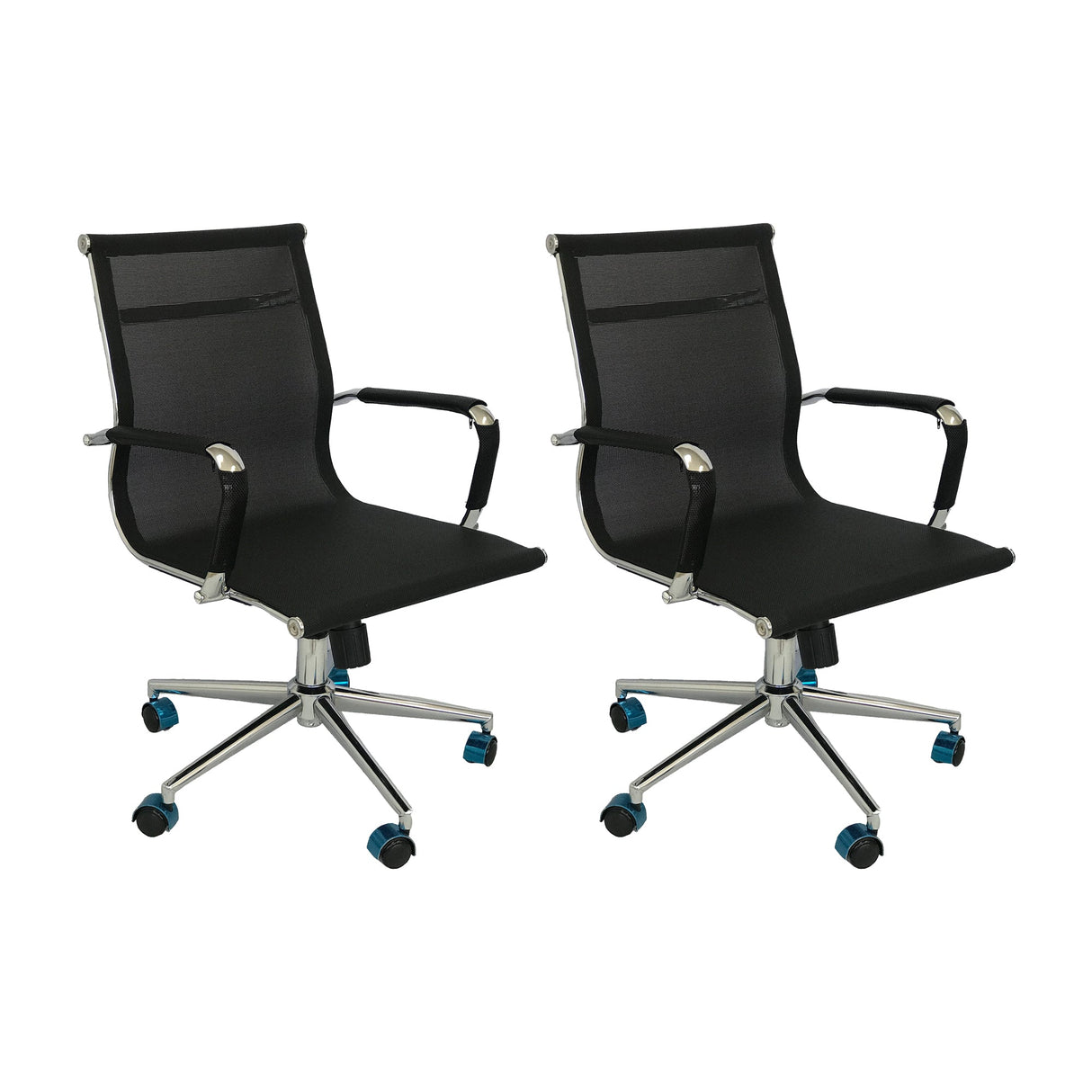 SET X 2 SILLAS TELA OFICINA BAJAS NEGRAS BOXBIT