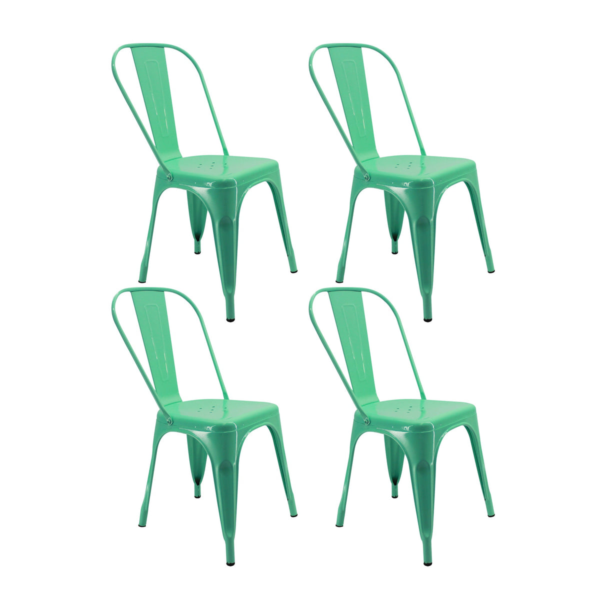 SET X 4 SILLAS TITAN TIPO TOLIX VERDE MENTA BOXBIT