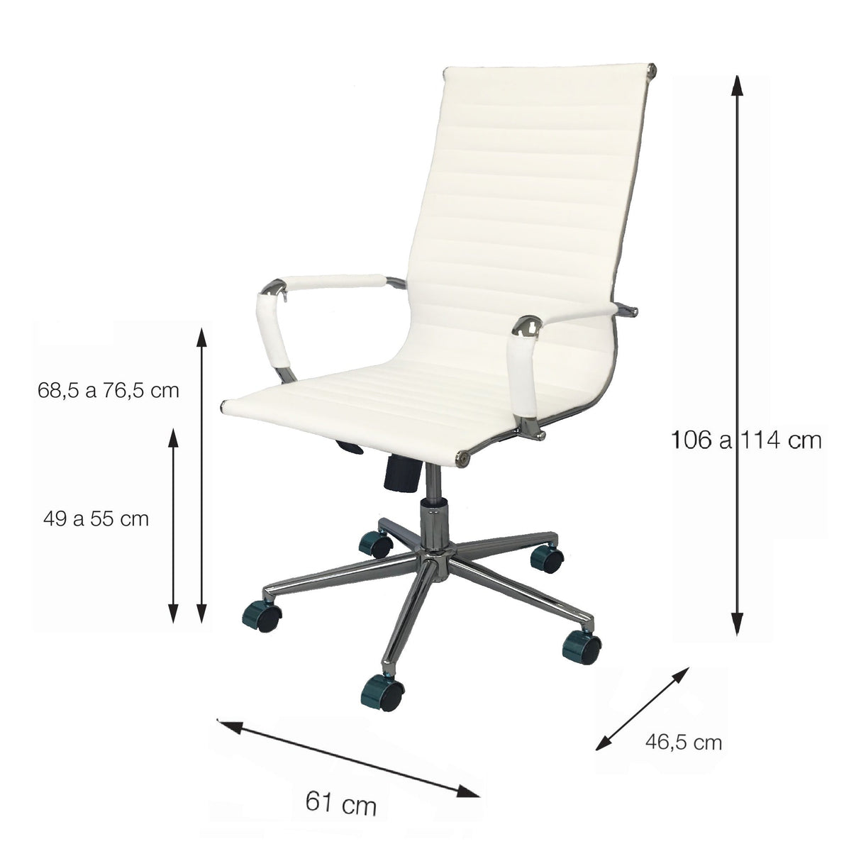 SILLA ESTERILLA OFICINA ALTA BLANCA BOXBIT