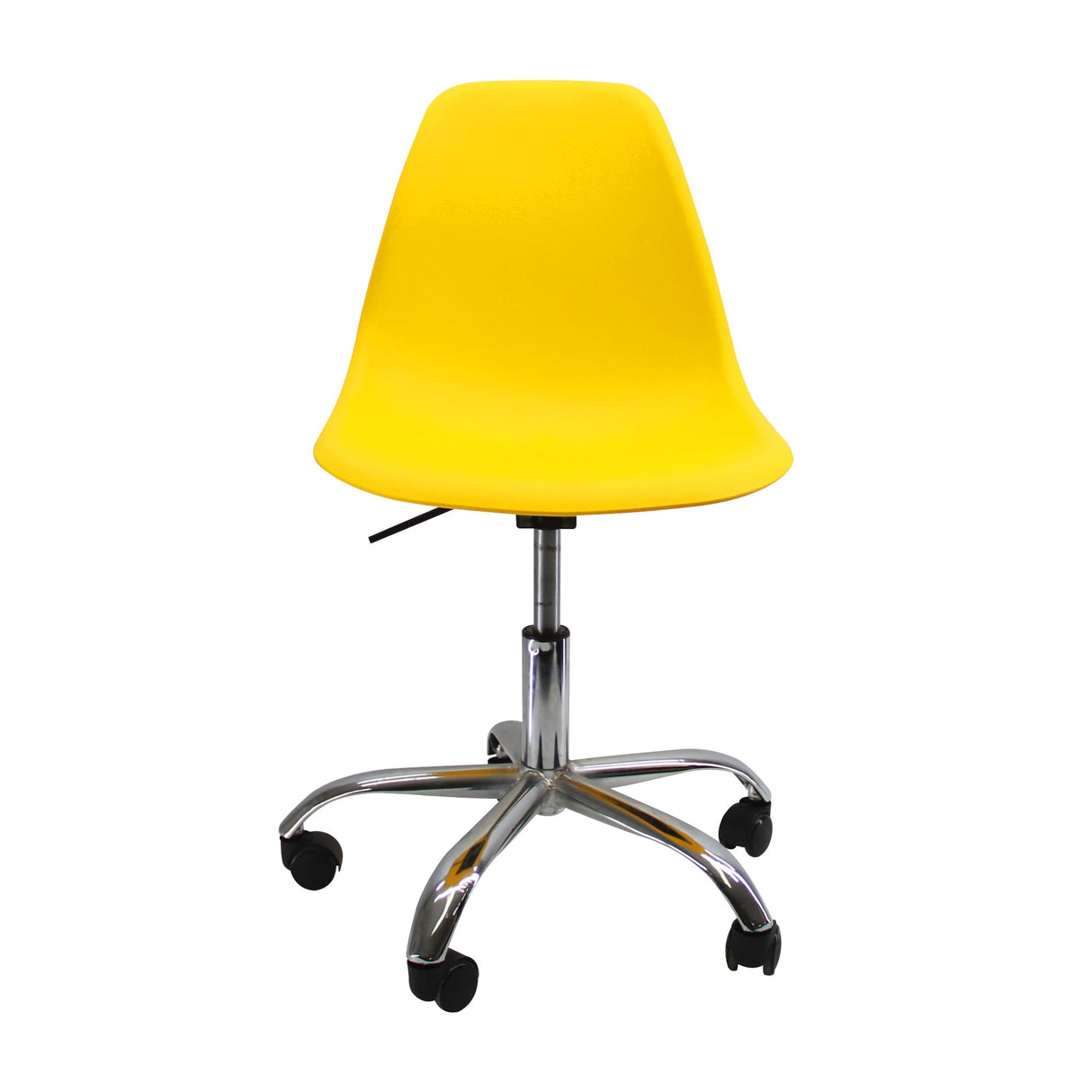 SILLA DKR CON RUEDAS TIPO EAMES AMARILLA BOXBIT