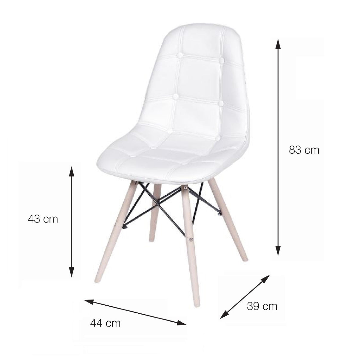 SILLA DKR BOTONES TIPO EAMES BLANCA BOXBIT