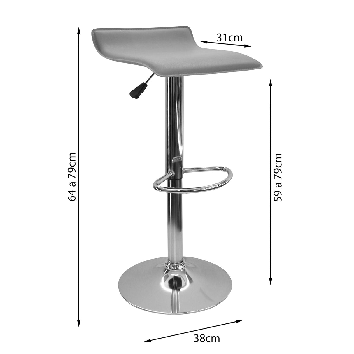 SET X 3 SILLAS WAVE BAR GRIS BOXBIT