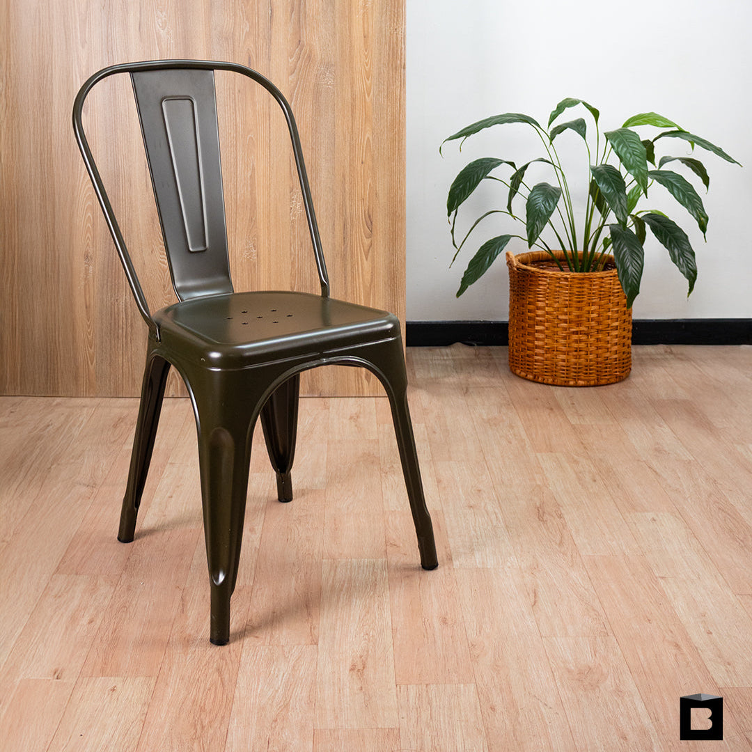 Silla TITAN Tipo Tolix VERDE MILITAR BoxBit