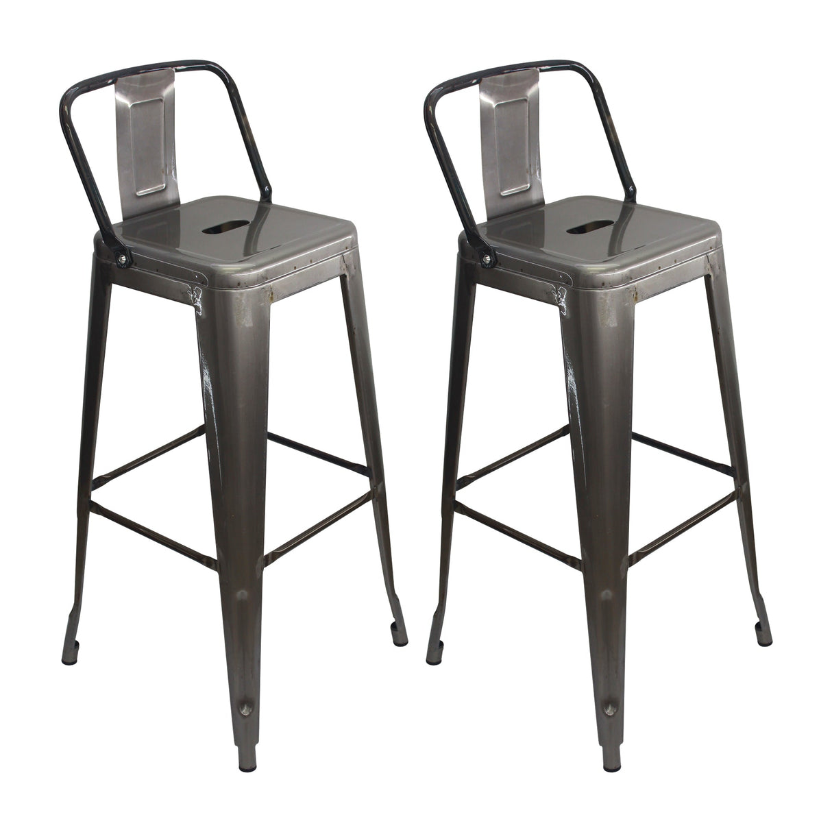 Set x 2 Butacos Bar Altos TITAN Tipo Metal Rustic BoxBit