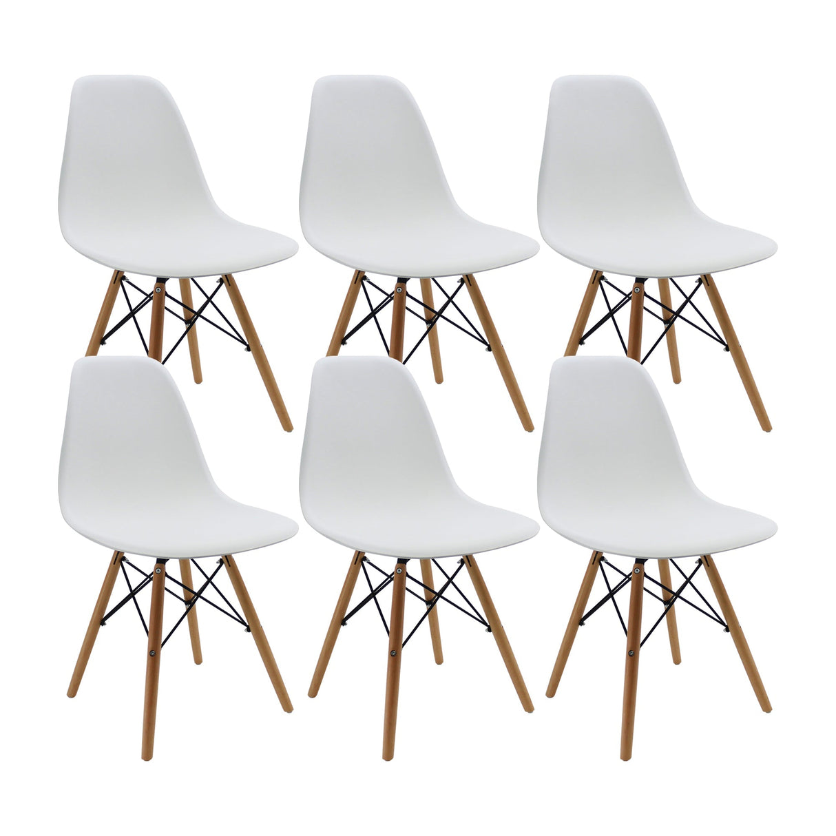 SET X 6 SILLAS DKR TIPO EAMES BLANCAS BOXBIT