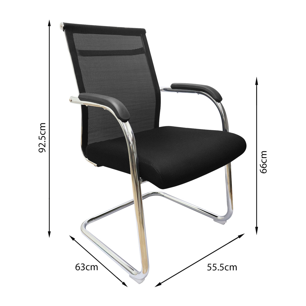 SILLA ROMA FIJA NEGRA OFICINA BOXBIT