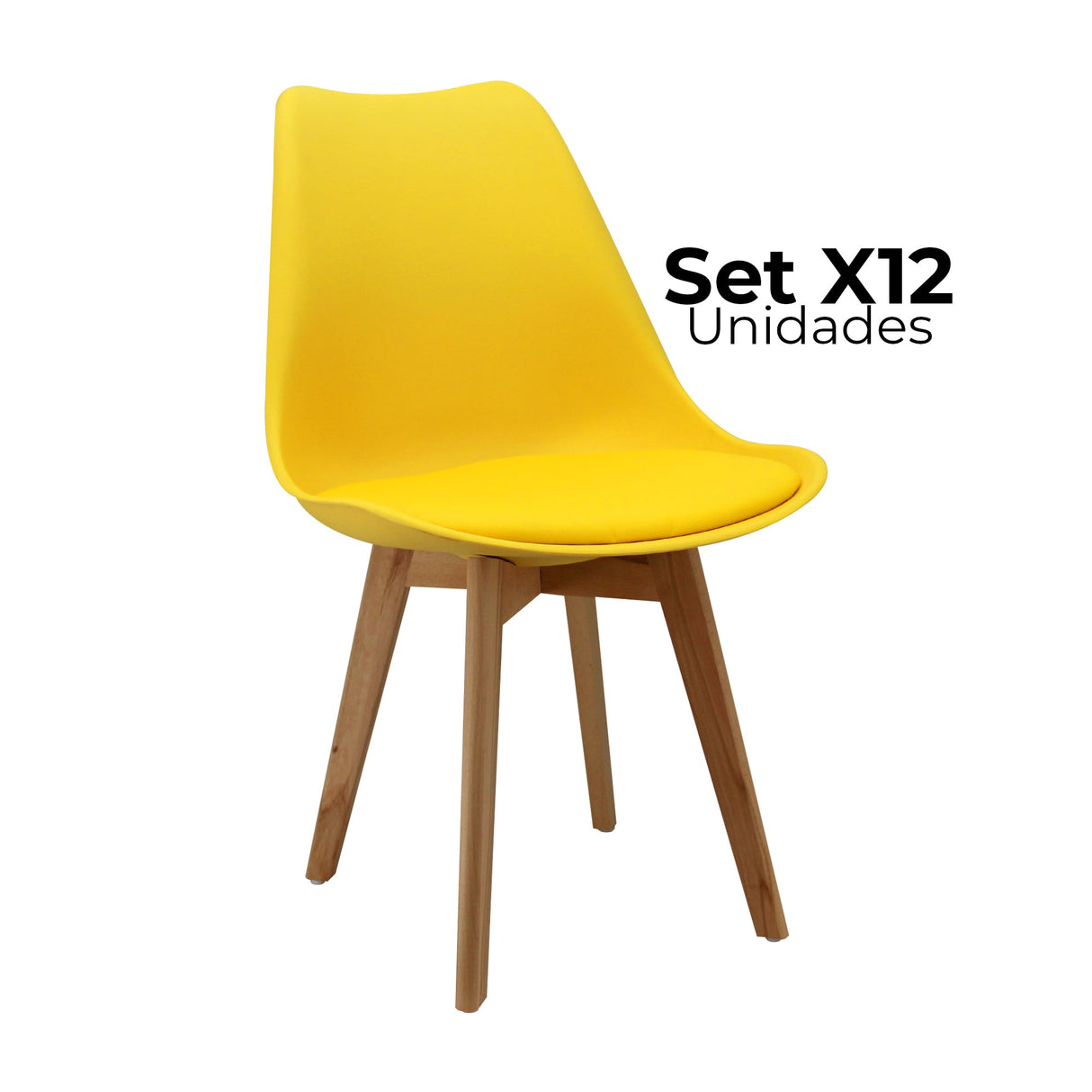 SET X 12 SILLAS JOLY AMARILLAS BOXBIT