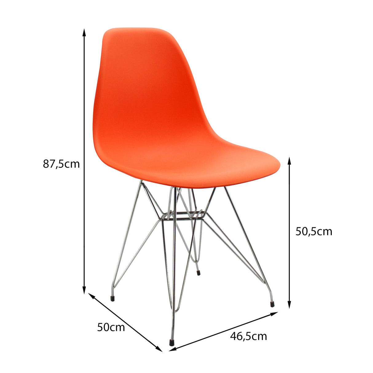 SILLA DKR METAL TIPO EAMES NARANJA BOXBIT