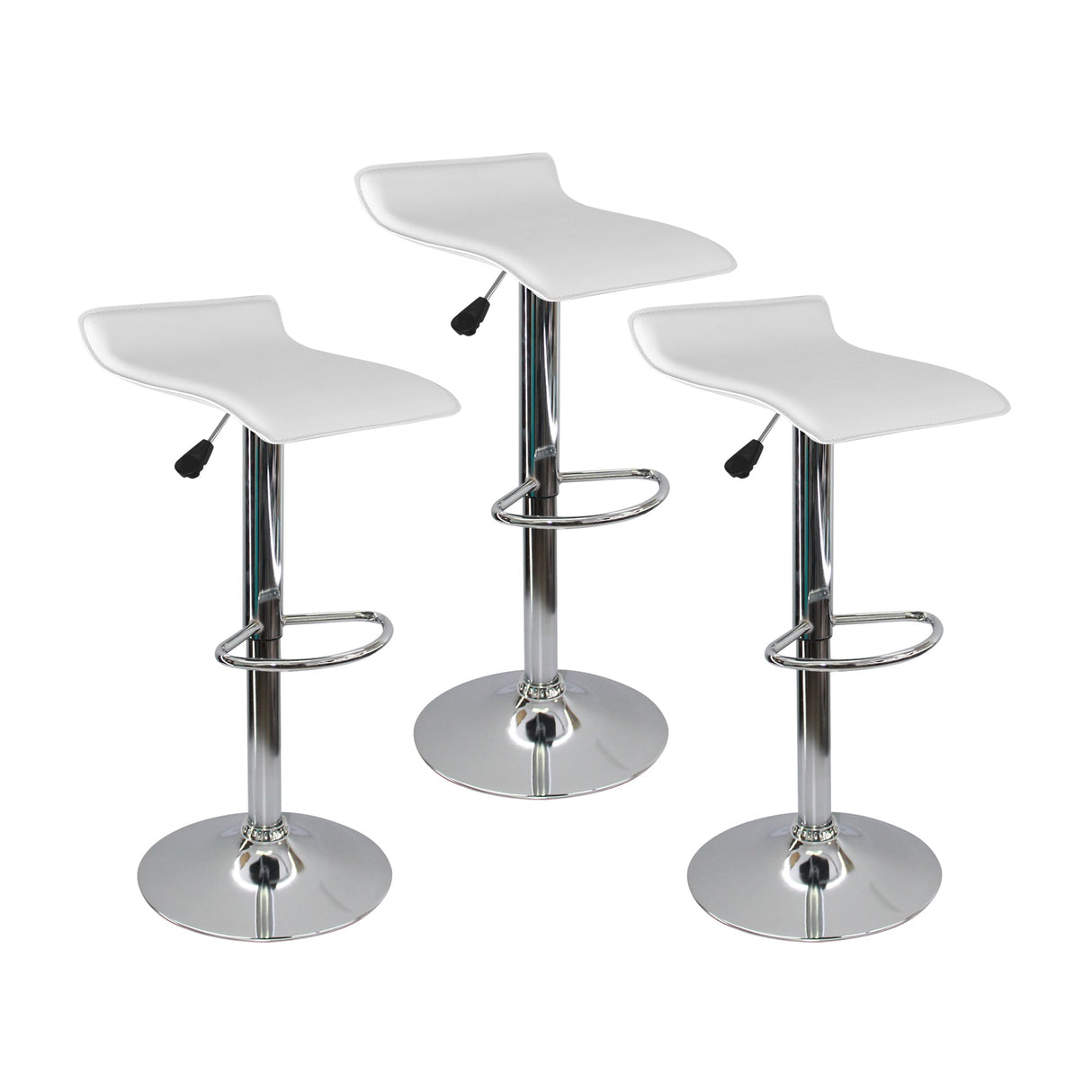 SET X 3 SILLAS WAVE BAR BLANCAS BOXBIT