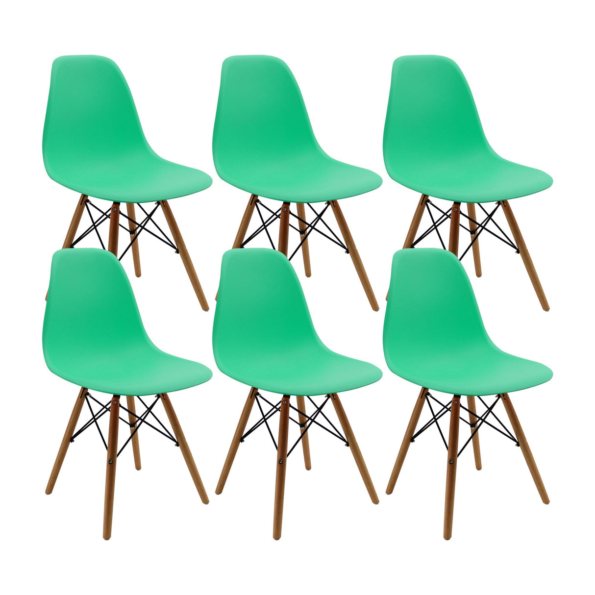 SET X 6 SILLAS DKR TIPO EAMES VERDE MENTA BOXBIT